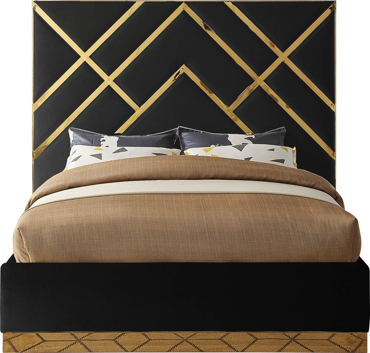 Vector Black Velvet Queen Bed - Furniture Stars (Chicago, IL)