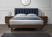 Vance Navy Linen Fabric Queen Bed (3 Boxes) - Furniture Stars (Chicago, IL)