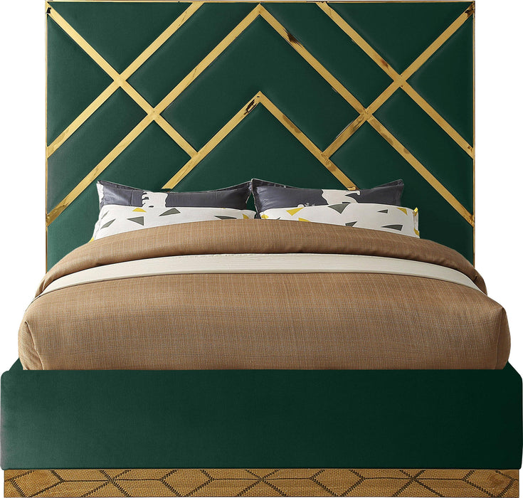 Vector Green Velvet Queen Bed - Furniture Stars (Chicago, IL)