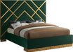 Vector Green Velvet Queen Bed - Furniture Stars (Chicago, IL)