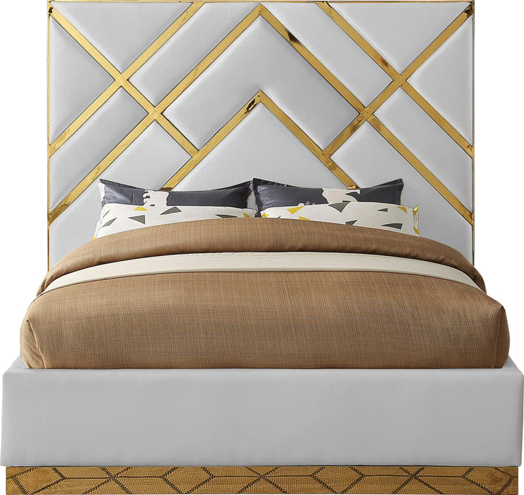 Vector White Faux Leather Queen Bed - Furniture Stars (Chicago, IL)