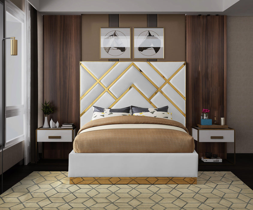 Vector White Faux Leather Queen Bed - Furniture Stars (Chicago, IL)