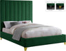 Via Green Velvet Queen Bed - Furniture Stars (Chicago, IL)