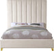 Via Cream Velvet King Bed - Furniture Stars (Chicago, IL)