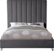 Via Grey Velvet Queen Bed - Furniture Stars (Chicago, IL)