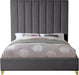 Via Grey Velvet Queen Bed - Furniture Stars (Chicago, IL)
