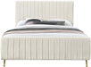 Zara Cream Velvet King Bed (3 Boxes) - Furniture Stars (Chicago, IL)