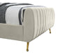 Zara Cream Velvet King Bed (3 Boxes) - Furniture Stars (Chicago, IL)