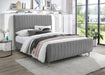 Zara Grey Velvet King Bed (3 Boxes) - Furniture Stars (Chicago, IL)
