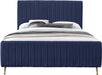 Zara Navy Velvet Queen Bed (3 Boxes) - Furniture Stars (Chicago, IL)
