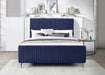 Zara Navy Velvet Queen Bed (3 Boxes) - Furniture Stars (Chicago, IL)