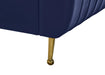 Zara Navy Velvet Queen Bed (3 Boxes) - Furniture Stars (Chicago, IL)