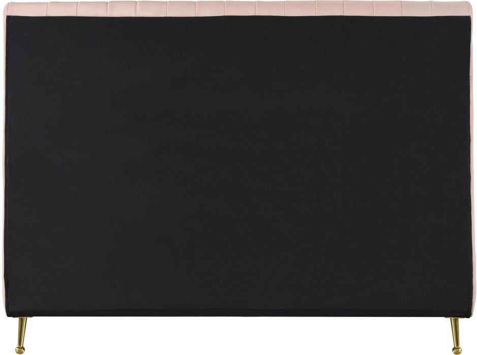 Zara Pink Velvet Queen Bed (3 Boxes) - Furniture Stars (Chicago, IL)