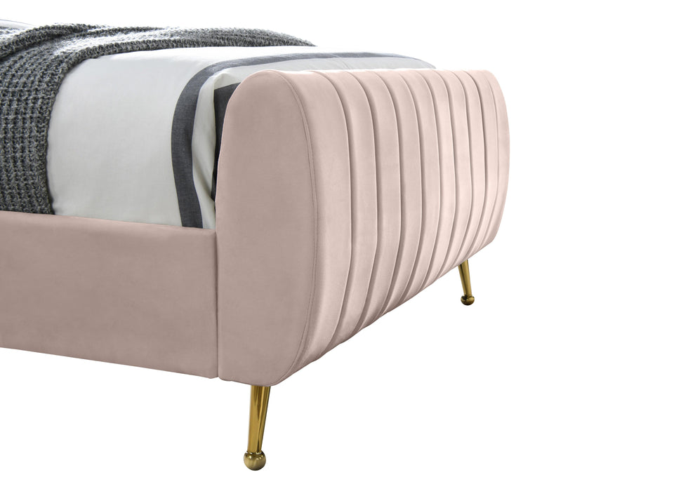 Zara Pink Velvet Twin Bed (3 Boxes) - Furniture Stars (Chicago, IL)