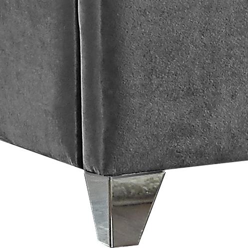 Zuma Grey Velvet Queen Bed - Furniture Stars (Chicago, IL)