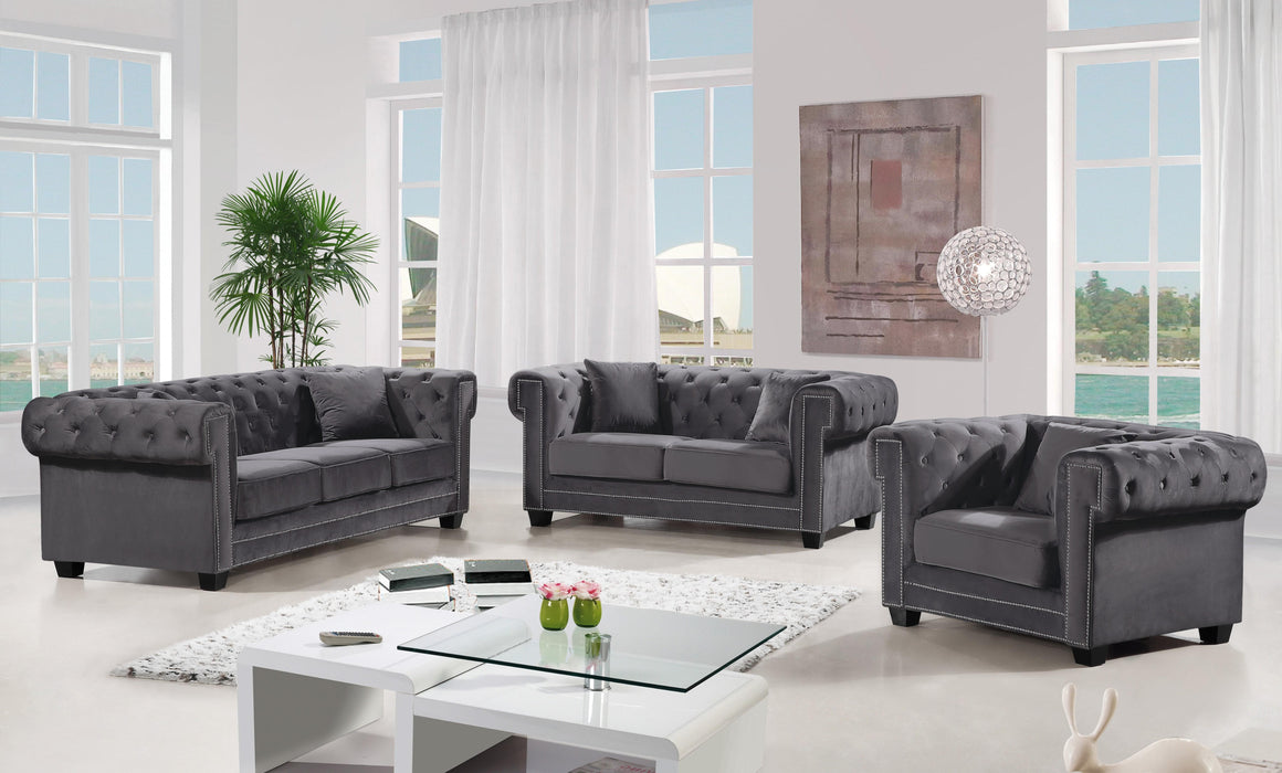 Bowery Grey Velvet Sofa - Furniture Stars (Chicago, IL)