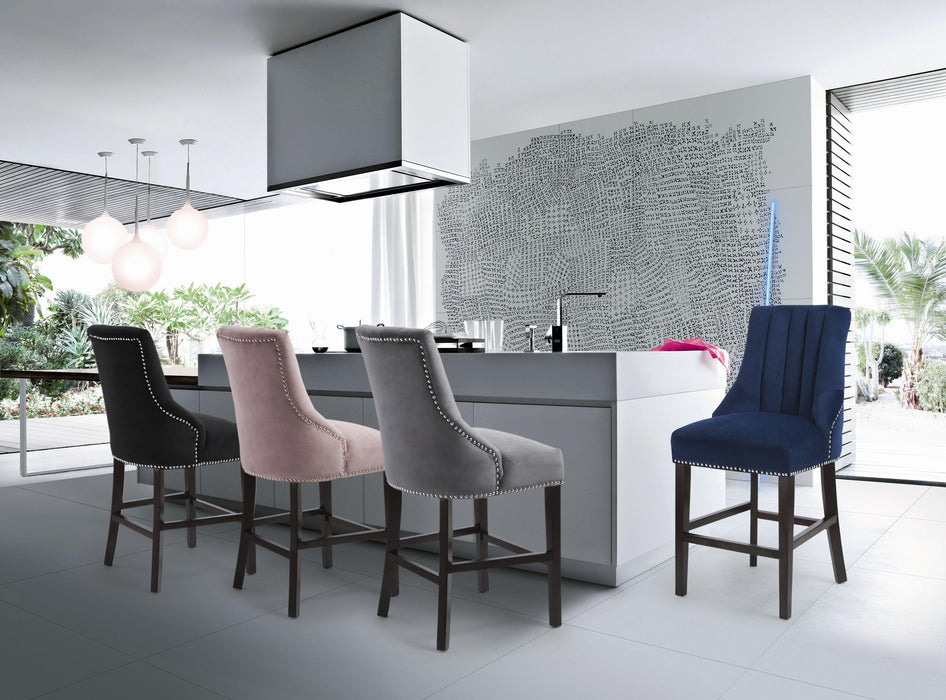 Oxford Grey Velvet Stool - Furniture Stars (Chicago, IL)