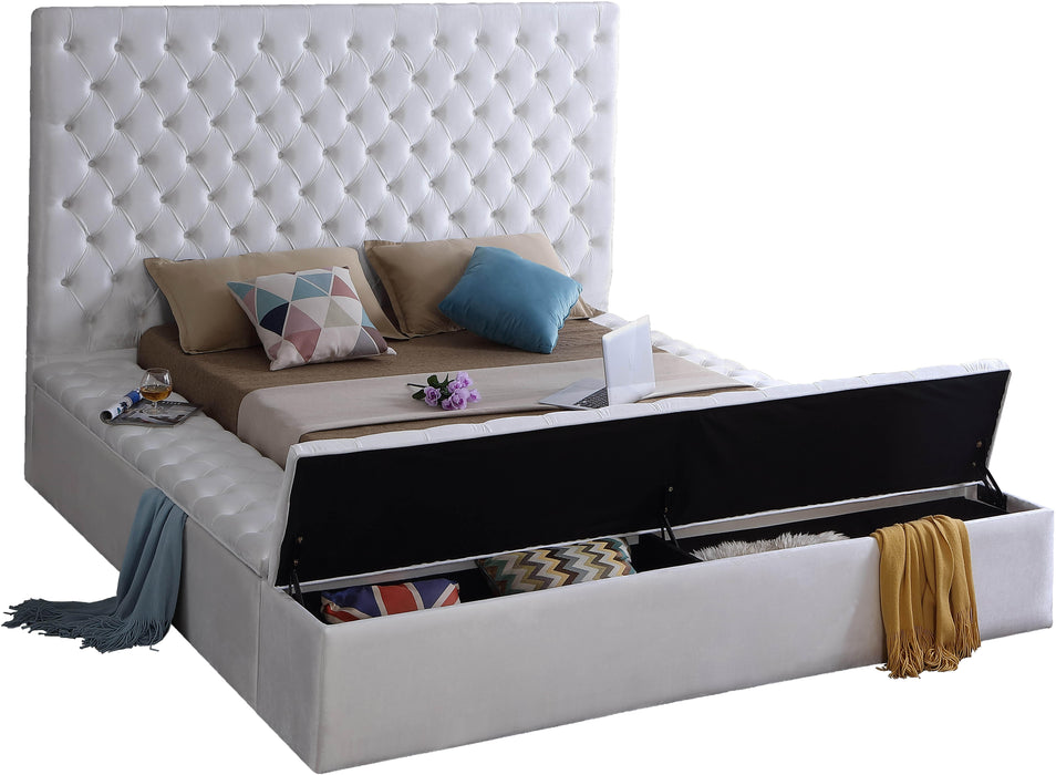 Bliss White Velvet Queen Bed (3 Boxes) - Furniture Stars (Chicago, IL)