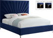 Eclipse Navy Velvet Queen Bed - Furniture Stars (Chicago, IL)