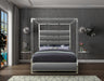 Encore Grey Faux Leather Queen Bed (4 Boxes) - Furniture Stars (Chicago, IL)