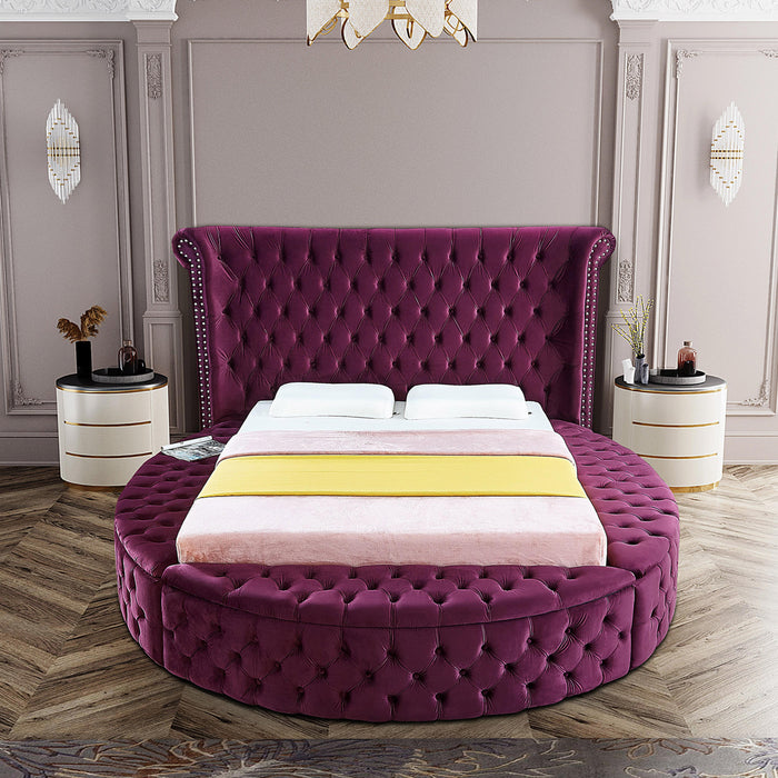 Luxus Purple Velvet Queen Bed - Furniture Stars (Chicago, IL)