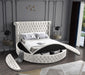 Luxus Cream Velvet King Bed (3 Boxes) - Furniture Stars (Chicago, IL)