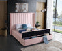 Kiki Pink Velvet King Bed (3 Boxes) - Furniture Stars (Chicago, IL)