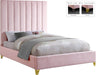 Via Pink Velvet Queen Bed - Furniture Stars (Chicago, IL)
