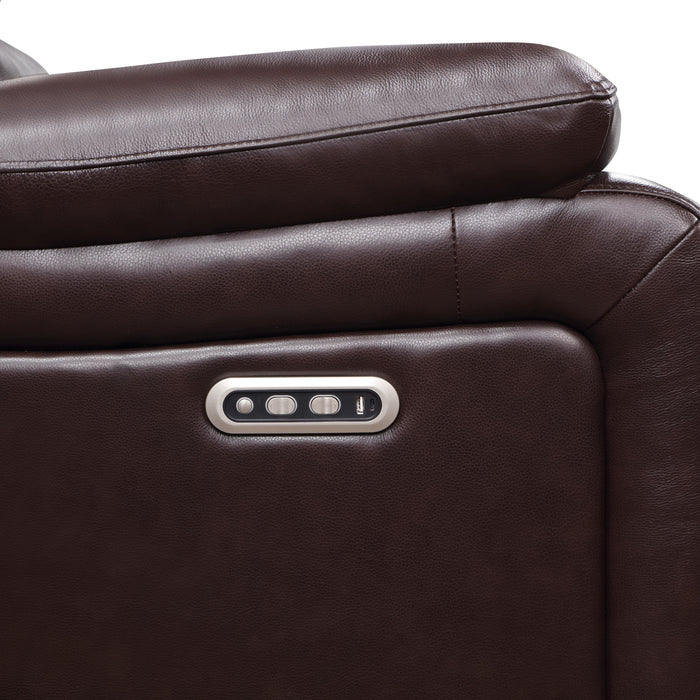 CICERO SOFA  W/ PWR FR & HR -BROWN