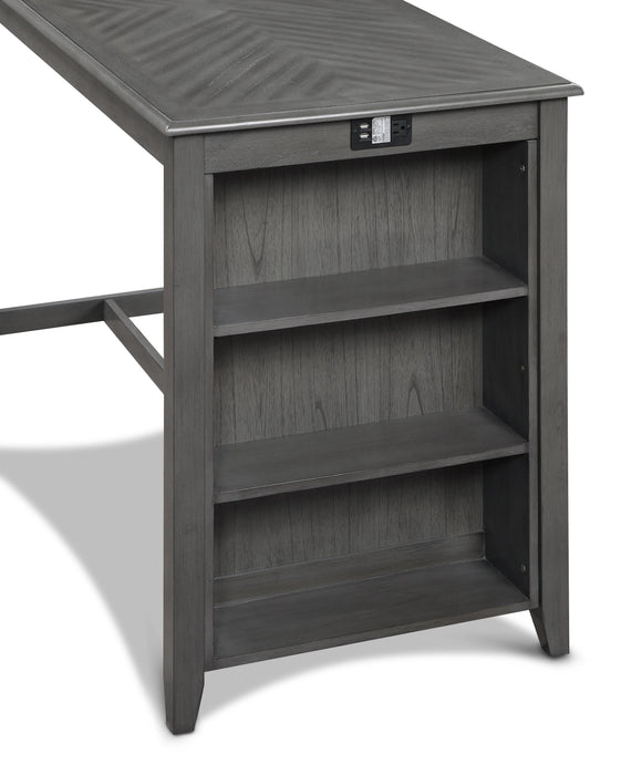 AMY 60" COUNTER TABLE+CHAIRS W/STG (5 PCS) -GRAY