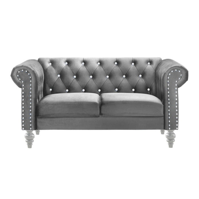 EMMA CRYSTAL LOVESEAT-GRAY - Furniture Stars (Chicago, IL)