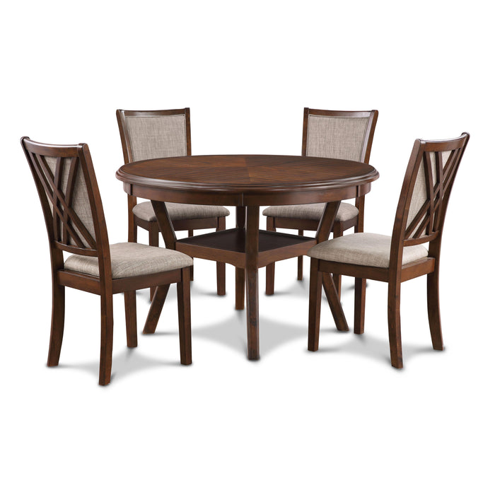 AMY 5 PC DINING SET-CHERRY - Furniture Stars (Chicago, IL)
