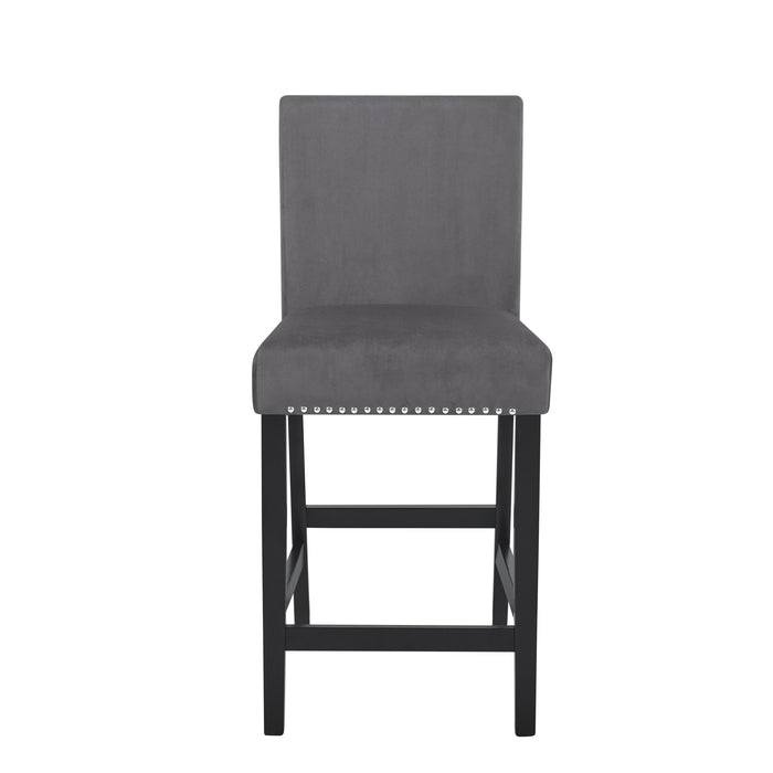 CELESTE 5PC 42" MARBLE FINISH COUNTER TABLE & 4 CHAIRS-GRAY - Furniture Stars (Chicago, IL)