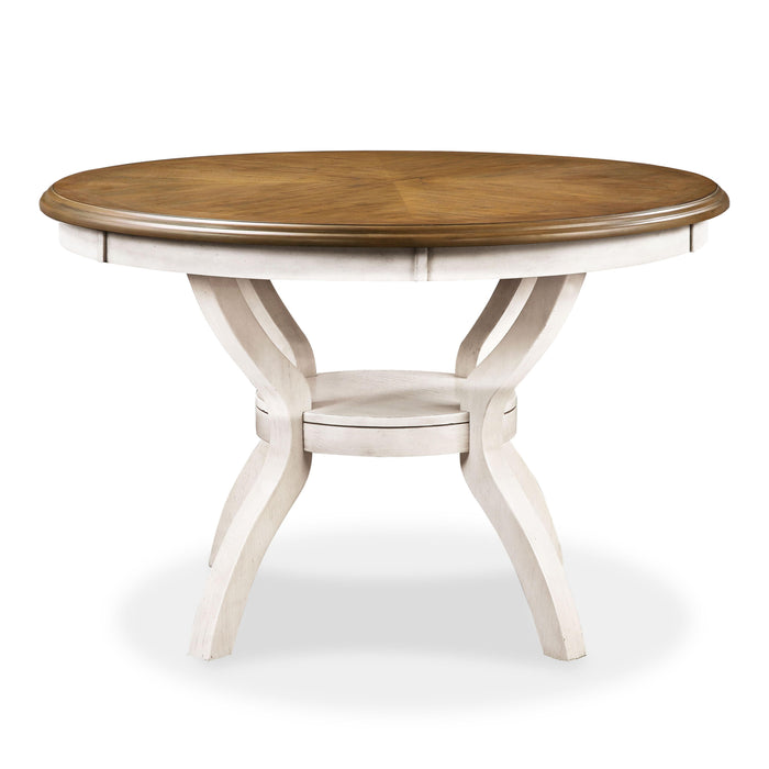 CORI ROUND DINING 5 PC SET-BISQUE/BROWN - Furniture Stars (Chicago, IL)