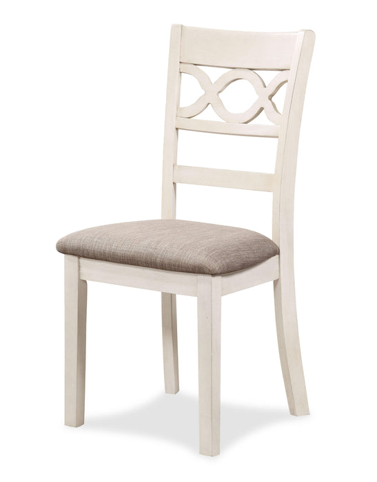 CORI ROUND DINING 5 PC SET-BISQUE/BROWN - Furniture Stars (Chicago, IL)