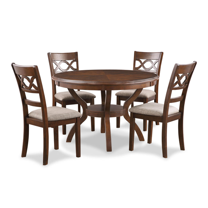 CORI ROUND DINING 5 PC SET-CHERRY - Furniture Stars (Chicago, IL)