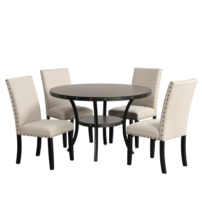 CRISPIN 48" ROUND DINING TABLE-GRAY - Furniture Stars (Chicago, IL)