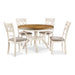 CORI ROUND DINING 5 PC SET-BISQUE/BROWN - Furniture Stars (Chicago, IL)