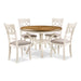 CORI ROUND DINING 5 PC SET-BISQUE/BROWN - Furniture Stars (Chicago, IL)