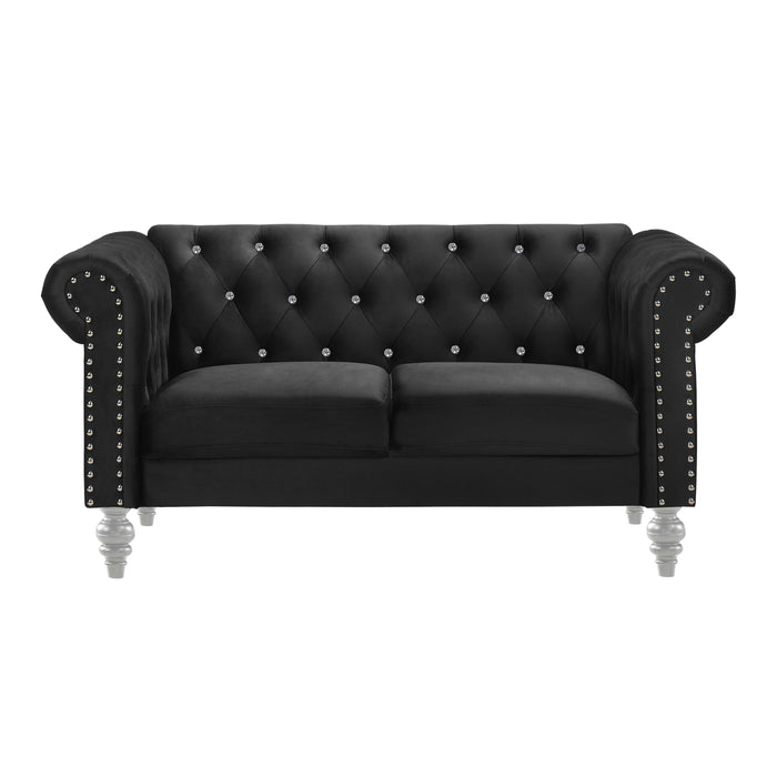 EMMA CRYSTAL LOVESEAT-BLACK - Furniture Stars (Chicago, IL)