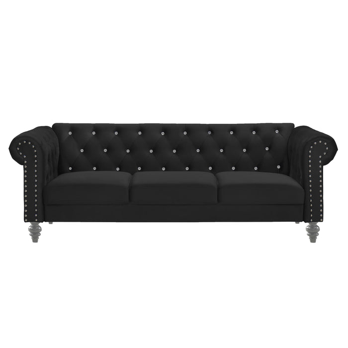 EMMA CRYSTAL SOFA-BLACK - Furniture Stars (Chicago, IL)