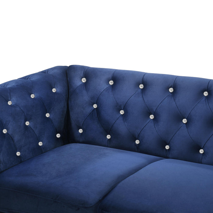 EMMA CRYSTAL LOVESEAT-ROYAL BLUE - Furniture Stars (Chicago, IL)