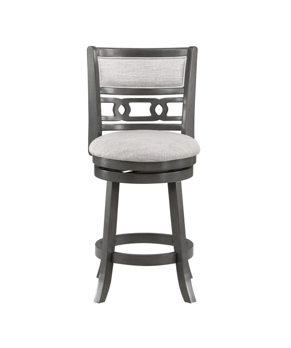 GIA 24" SWIVEL COUNTER STOOL-GRAY W/GRAY FABRIC SEAT - Furniture Stars (Chicago, IL)