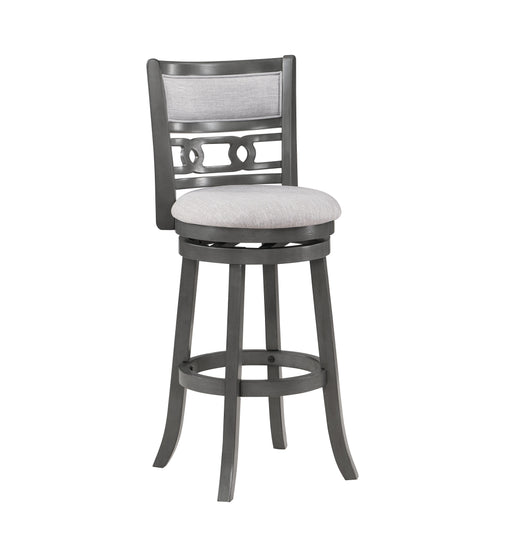 GIA 29" SWIVEL BARSTOOL-GRAY W/GRAY FABRIC SEAT - Furniture Stars (Chicago, IL)