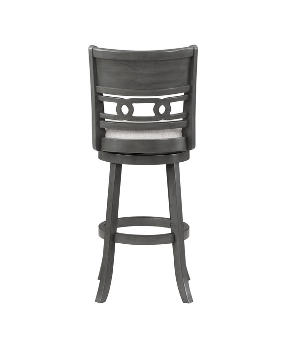 GIA 29" SWIVEL BARSTOOL-GRAY W/GRAY FABRIC SEAT - Furniture Stars (Chicago, IL)
