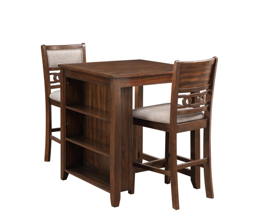 GIA 30" COUNTER TABLE W/2 CHAIRS & STG SHELF-CHERRY - Furniture Stars (Chicago, IL)