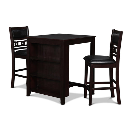 GIA 30" COUNTER TABLE W/2 CHAIRS & STG SHELF-EBONY - Furniture Stars (Chicago, IL)