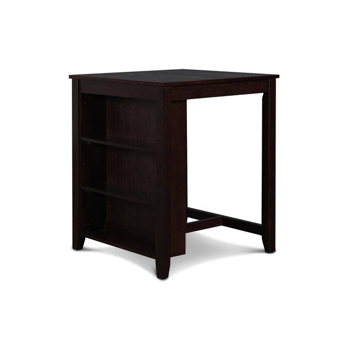 GIA 30" COUNTER TABLE W/2 CHAIRS & STG SHELF-EBONY - Furniture Stars (Chicago, IL)