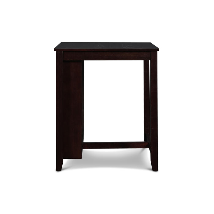 GIA 30" COUNTER TABLE W/2 CHAIRS & STG SHELF-EBONY - Furniture Stars (Chicago, IL)