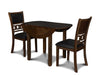 GIA 42" DINING  DROP LEAF TABLE W/2 CHAIRS-BROWN - Furniture Stars (Chicago, IL)